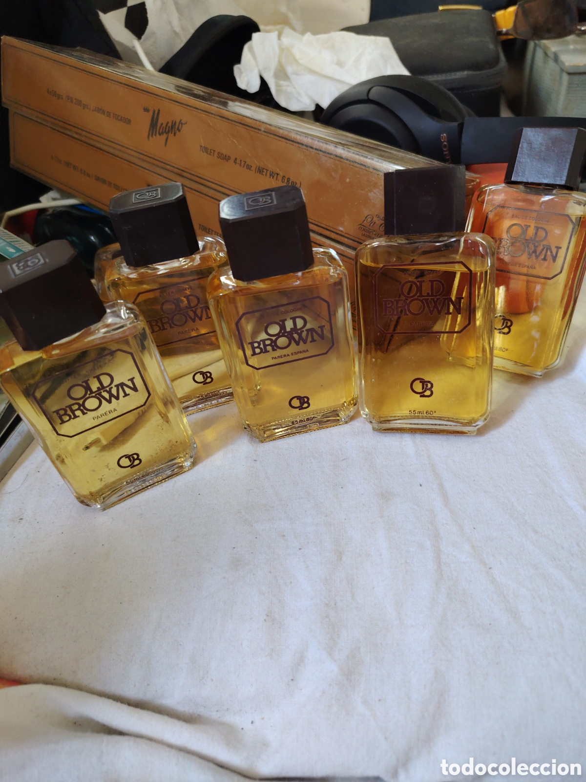 Vintage: Old brown de 55 ml 5 tarros 2 de colonia 3 de after shave
