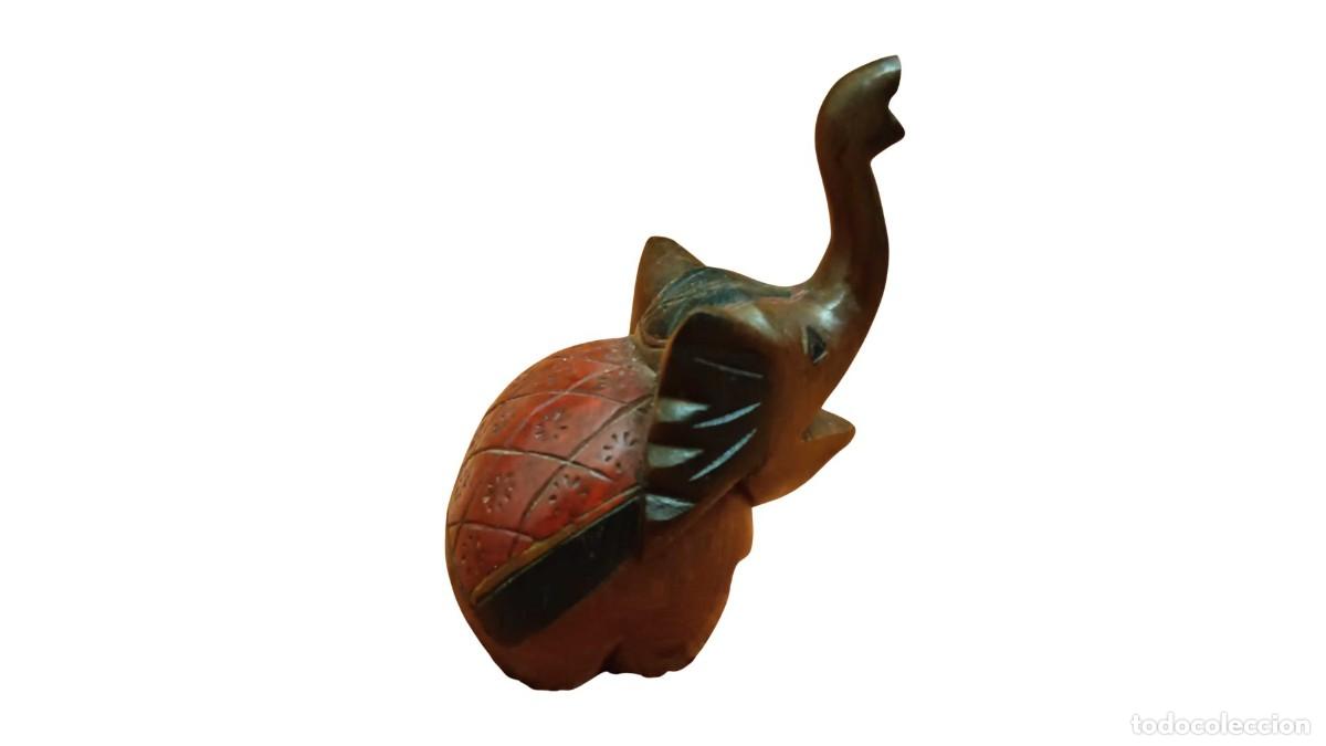 Vintage: FIGURA DECORATIVA DE ELEFANTE TALLADO EN MADERA - ARTESAN&Iacute;A ALEMANA VINTAGE