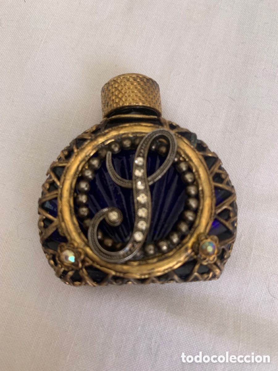 Vintage: Frasco Perfume vintage Cristal cobalto Checo