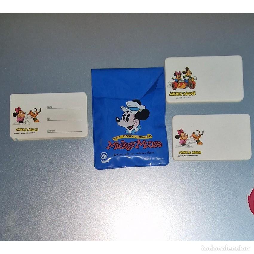 Vintage: TARJETERO Vintage MICKEY MOUSE Disney BALVI A&ntilde;os 80. Tarjetas Identificaci&oacute;n EGB.