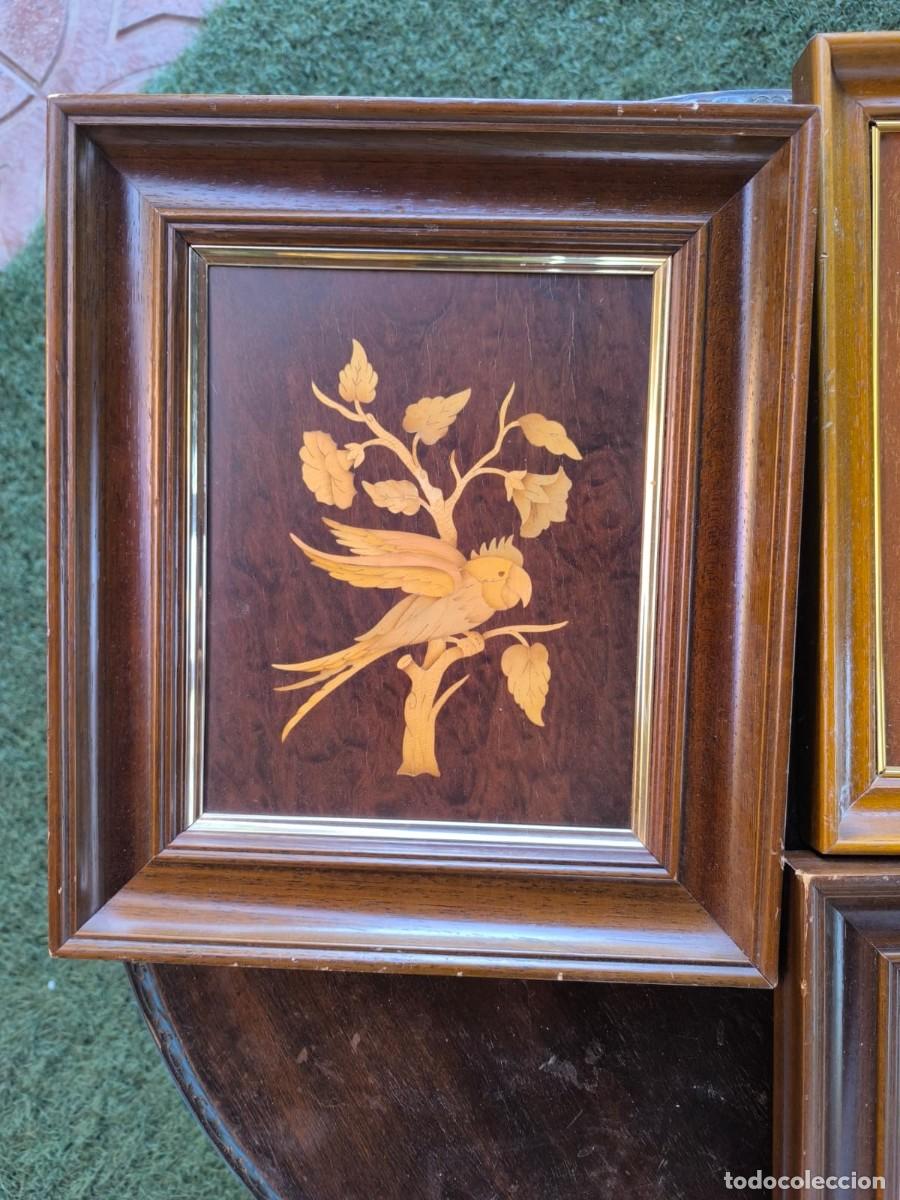 Vintage: Cuadros de madera con flores y p&aacute;jaros - Foto 2