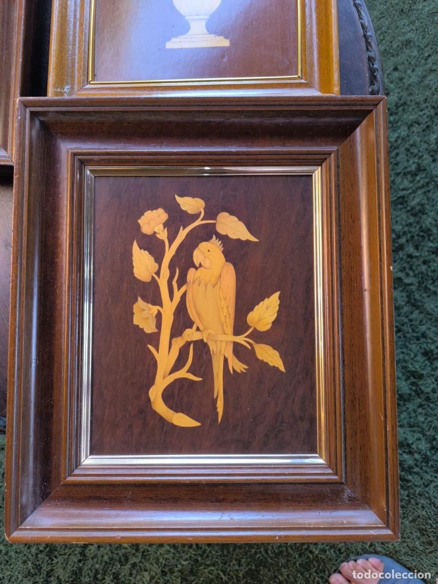 Vintage: Cuadros de madera con flores y p&aacute;jaros - Foto 3
