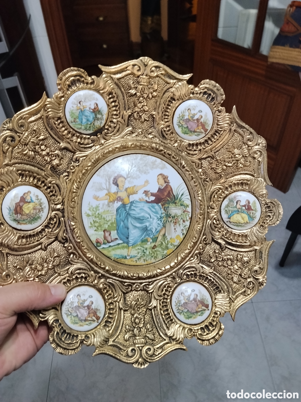 Vintage: Plato de bronce macizo a&ntilde;os 60-70