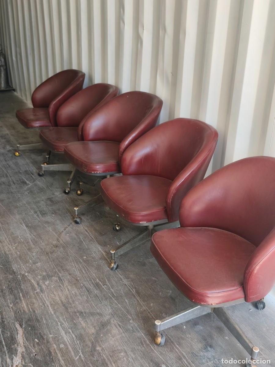 Vintage: 5 Sillones oficina butacas giratorias elevables a&ntilde;os 60 de hijos de Rafael Gispert vintage