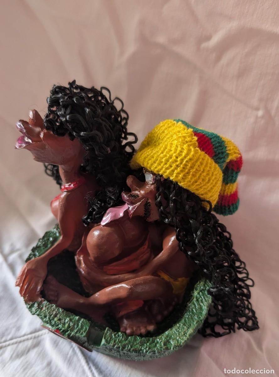 Vintage: Original cenicero Reggae vintage con pareja caricaturesca &ndash; Decoraci&oacute;n a&ntilde;os 80/90
