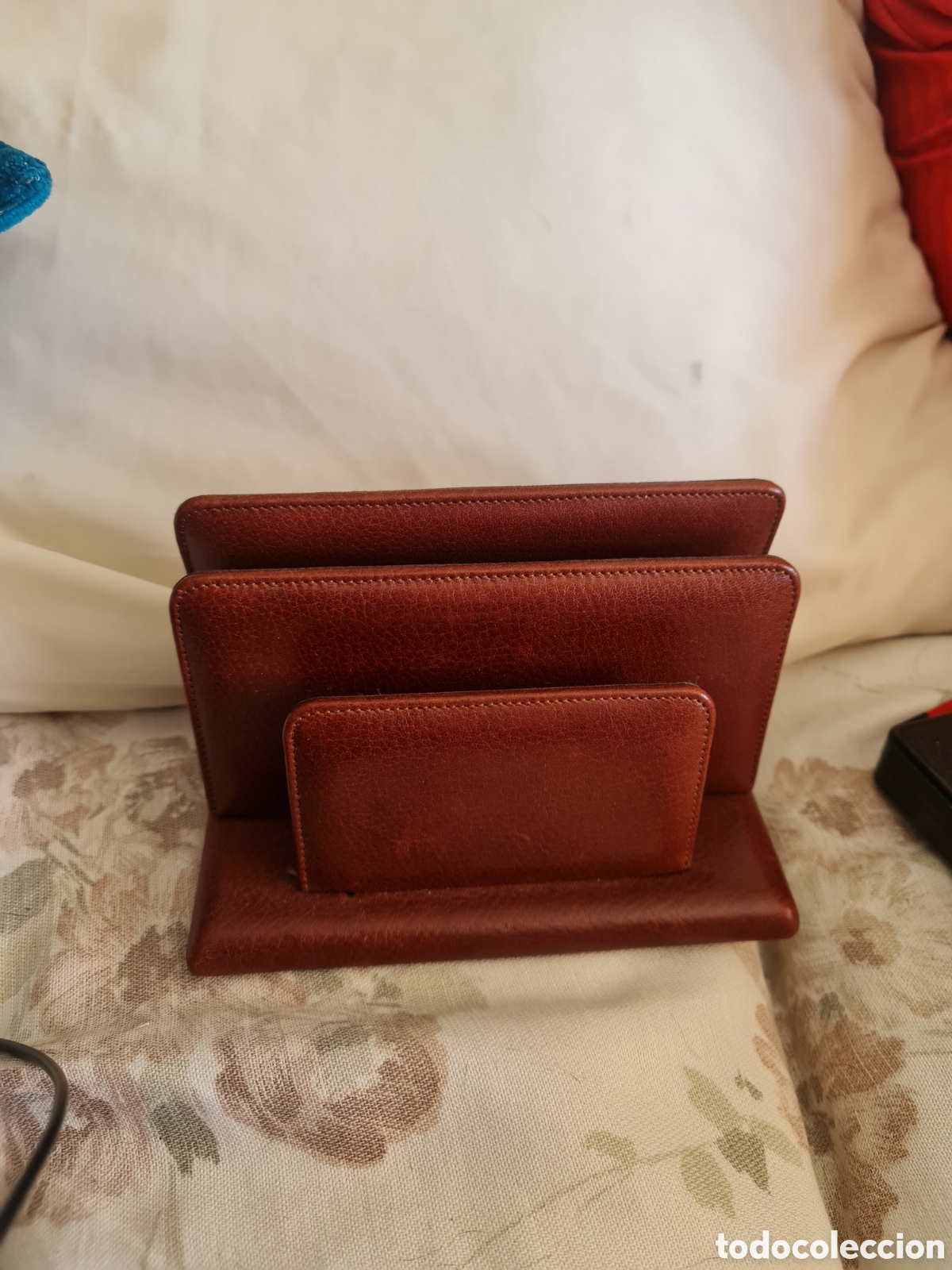 Vintage: Piel Genuina Impecable Organizador Escritorio