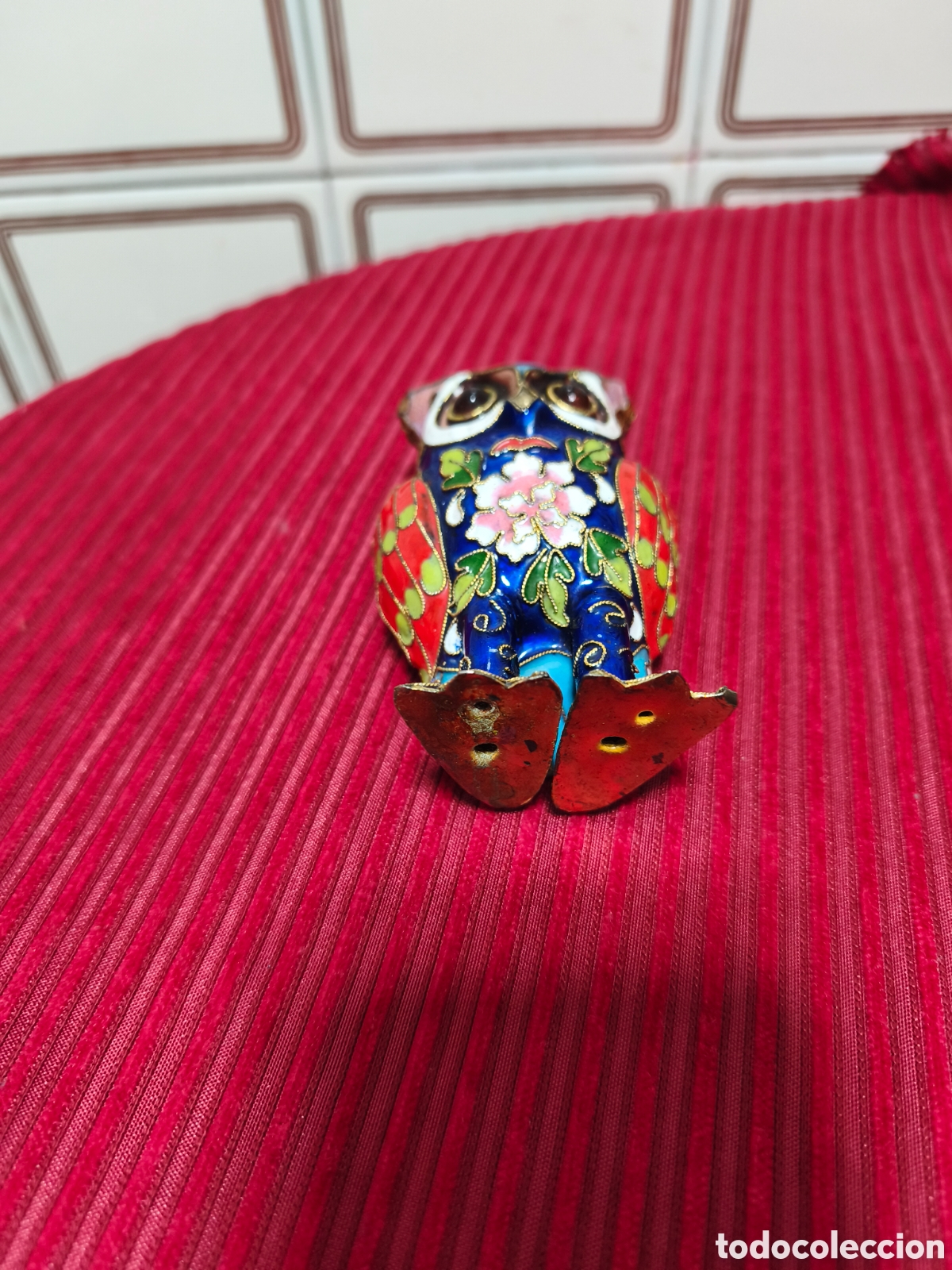 Vintage: B&uacute;ho, esmalte cloisonn&egrave;.Mide 10 CMS de alto. - Foto 3