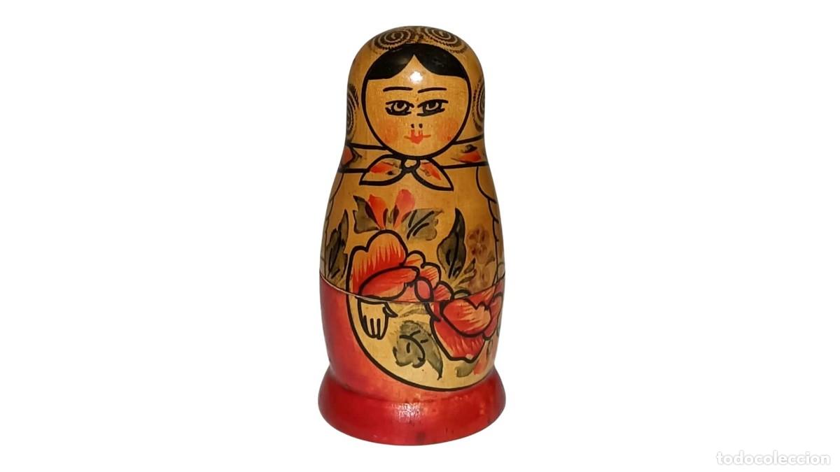 Vintage: MATRIOSHKA RUSA &rdquo;ROSSIYANOCHKA&rdquo; SEMI&Oacute;NOVSKAYA - 4 PIEZAS - URSS, A&Ntilde;OS 80 -1985