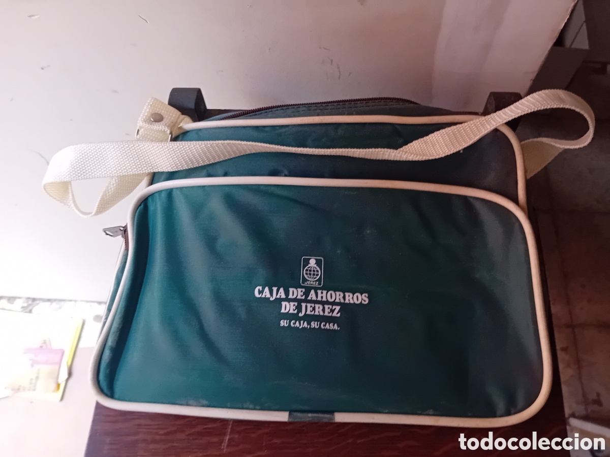 Vintage: Bolso vintage antigua Caja de Ahorros de Jerez verde
