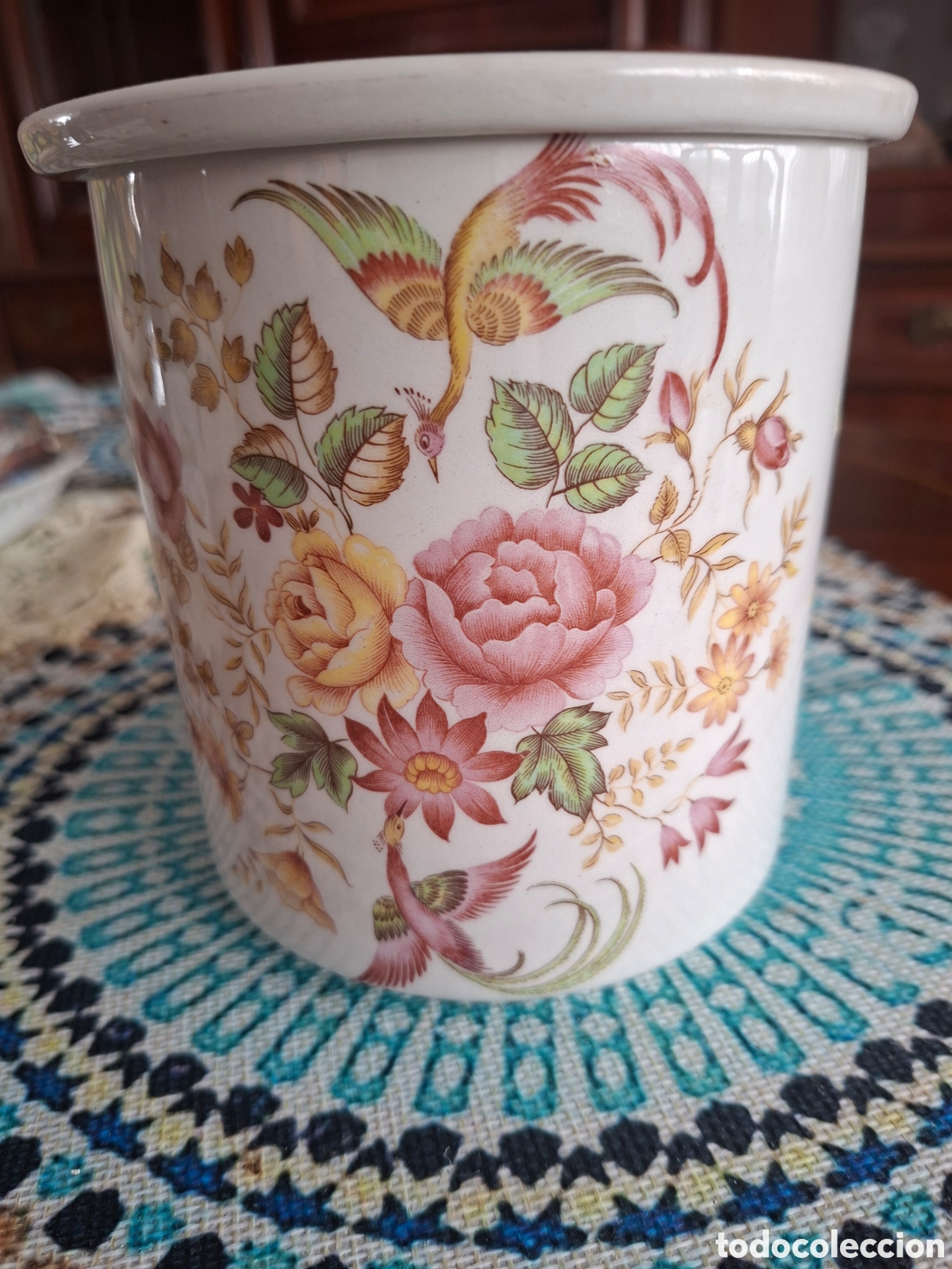 Vintage: Tarro de Loza floral