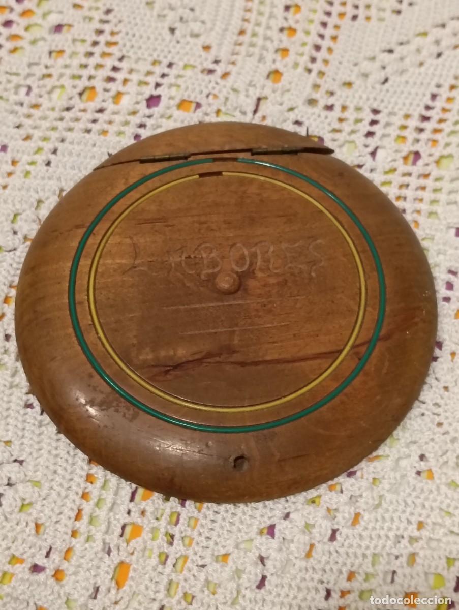 Vintage: Antigua Tapa Doble de Madera para Cesta o Caja de Costura - Grabada &rdquo;Labores&rdquo; - Vintage A&ntilde;os 50/60
