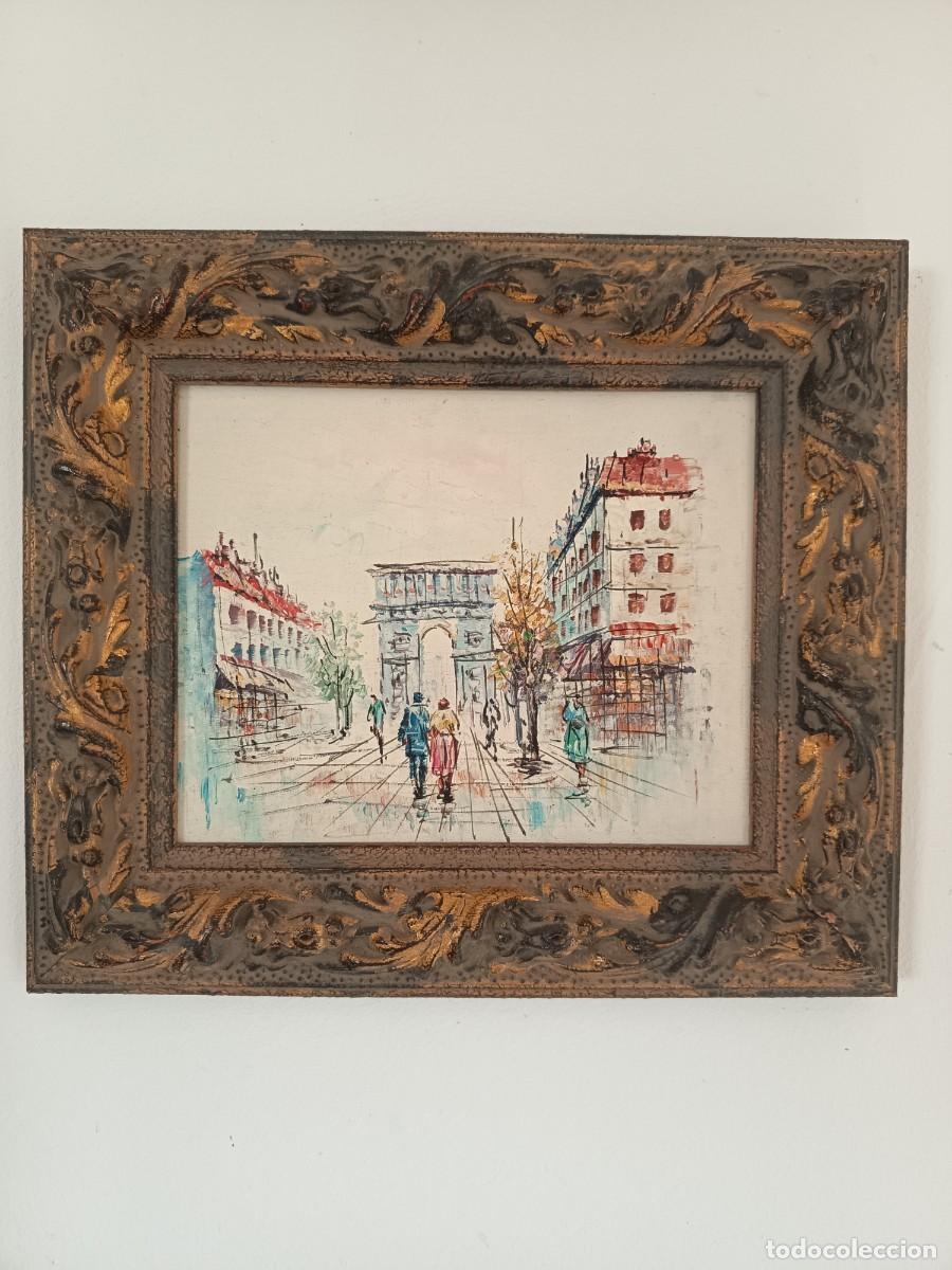 Vintage: Cuadro al &oacute;leo Arco del Triunfo