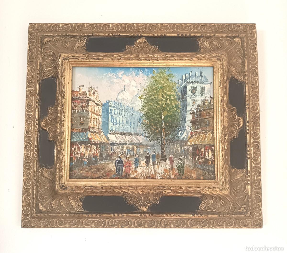 Vintage: Cuadro &oacute;leo Calle Parisina -Burnett