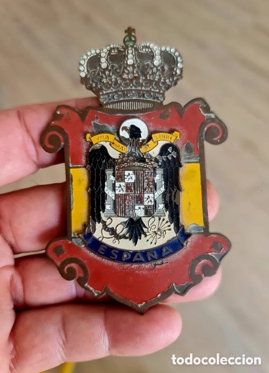 Vintage: Emblema corona Espa&ntilde;a para coches