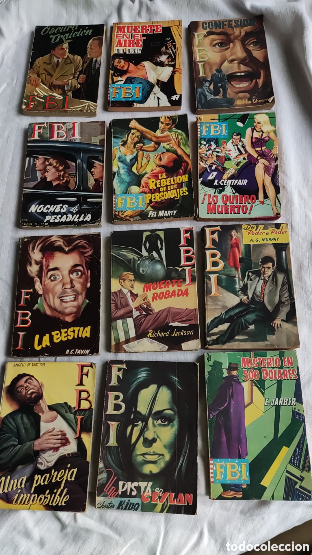 Vintage: 12 Tomos vintage de la colecci&oacute;n FBI a&ntilde;os 1950/60