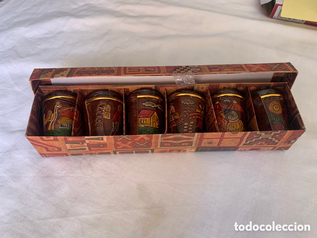 Vintage: Juego de seis vasos Chupito vintage BOLIVIA