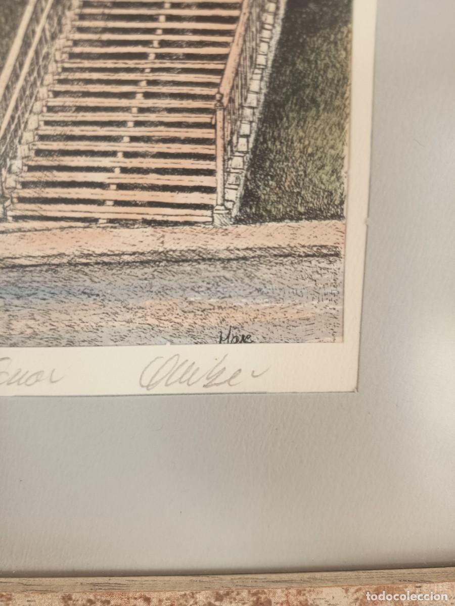 Vintage: Cuadro litograf&iacute;a Escalier Frontenac Qu&eacute;bec - Foto 3