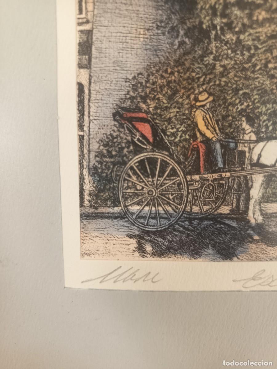 Vintage: Cuadro litograf&iacute;a Escalier Frontenac Qu&eacute;bec - Foto 4