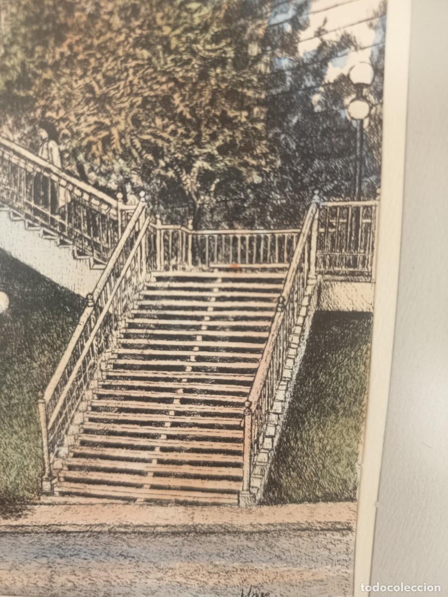 Vintage: Cuadro litograf&iacute;a Escalier Frontenac Qu&eacute;bec - Foto 7