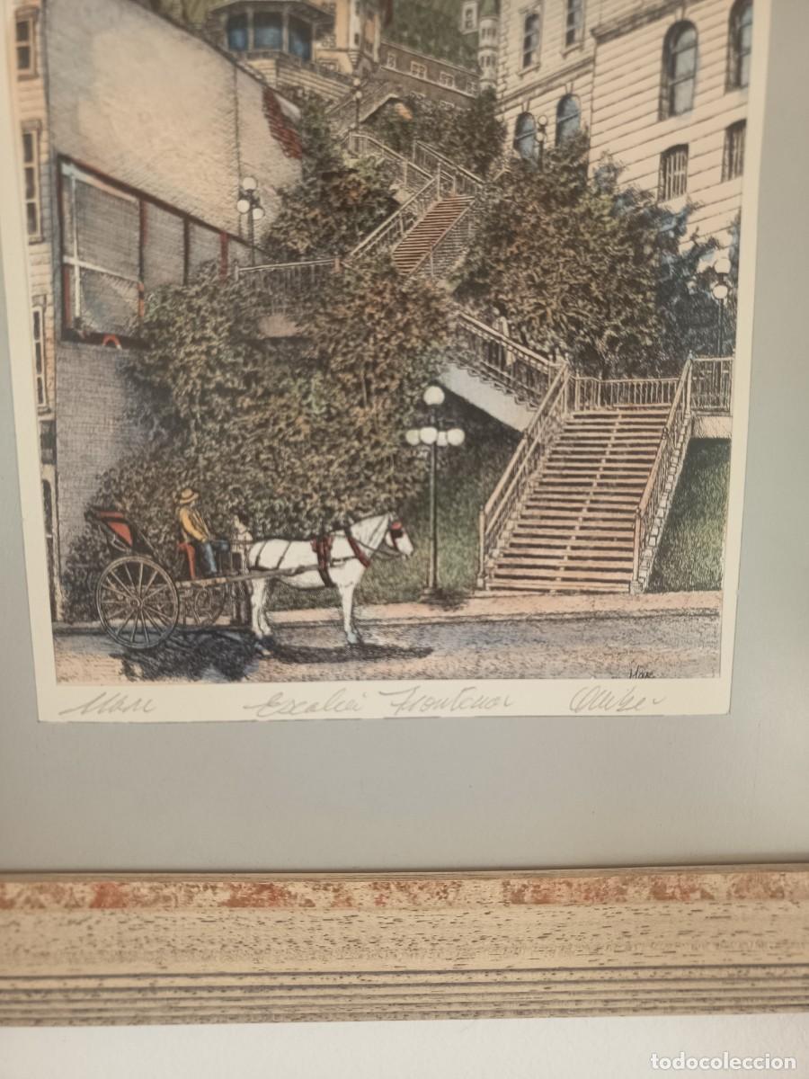 Vintage: Cuadro litograf&iacute;a Escalier Frontenac Qu&eacute;bec - Foto 8