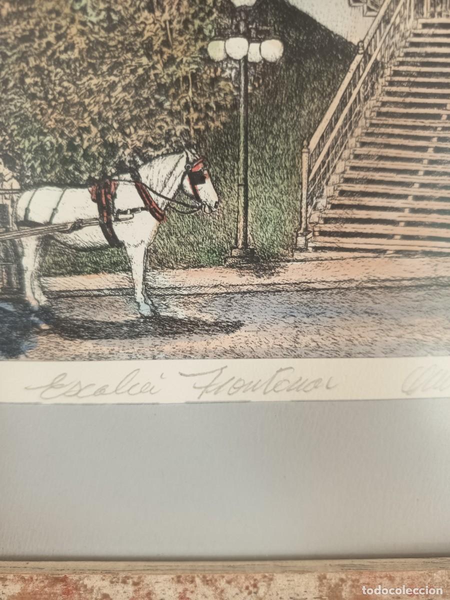 Vintage: Cuadro litograf&iacute;a Escalier Frontenac Qu&eacute;bec - Foto 9