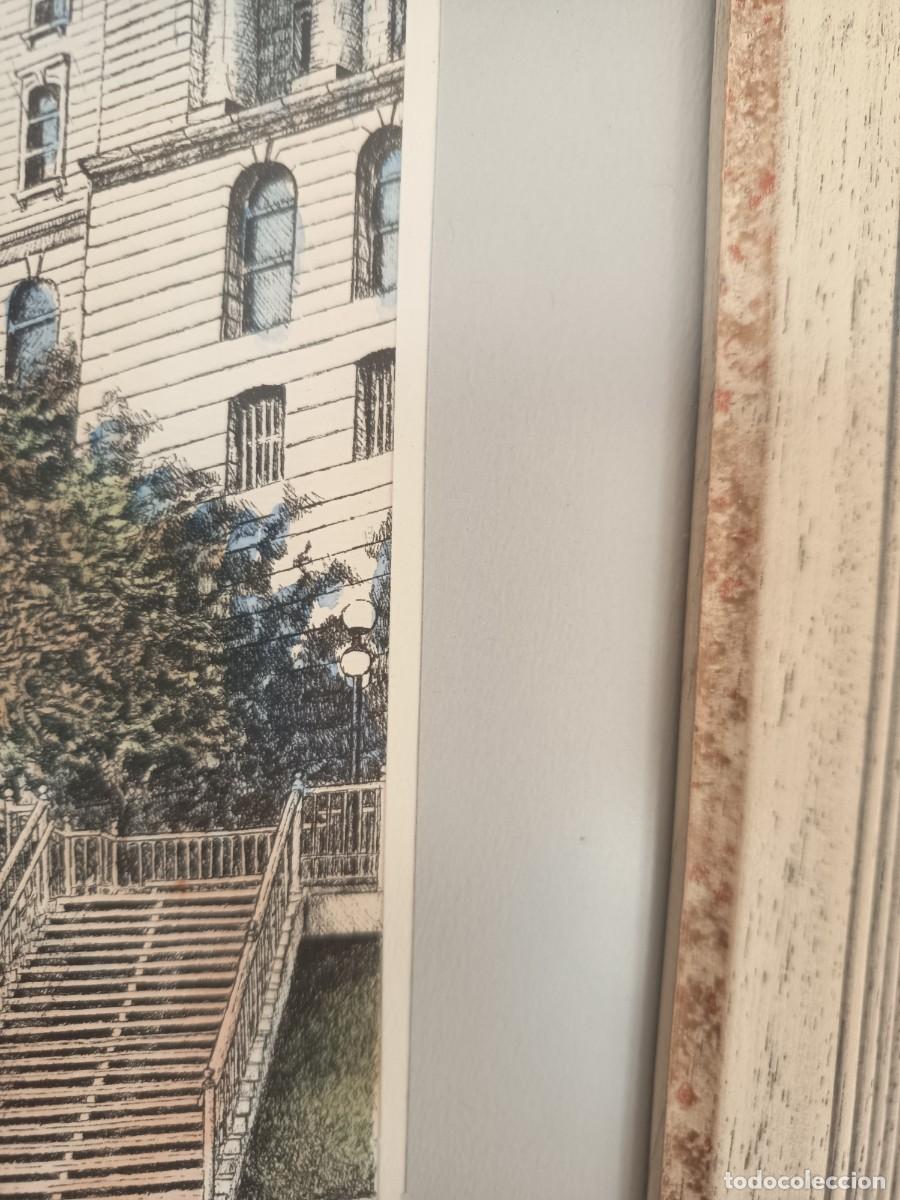 Vintage: Cuadro litograf&iacute;a Escalier Frontenac Qu&eacute;bec - Foto 11