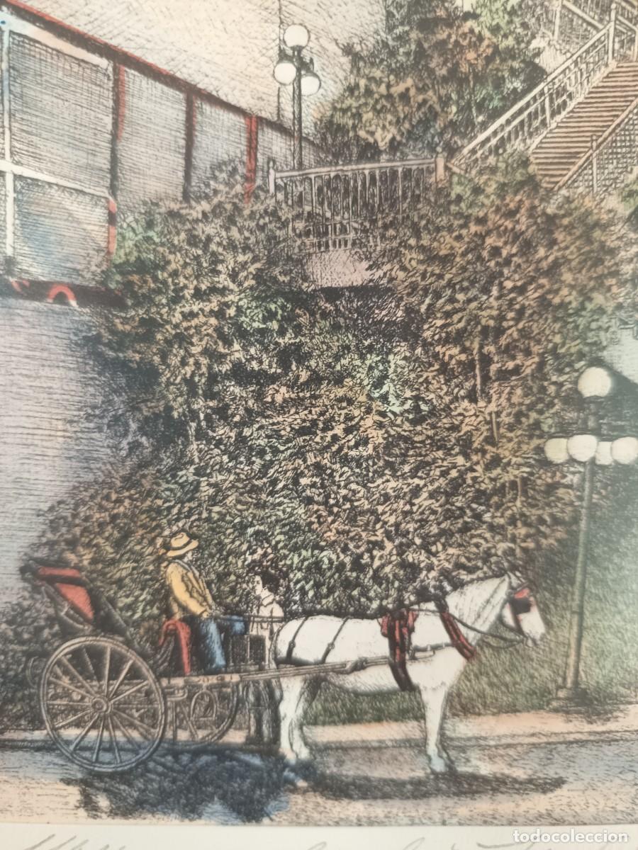 Vintage: Cuadro litograf&iacute;a Escalier Frontenac Qu&eacute;bec - Foto 12