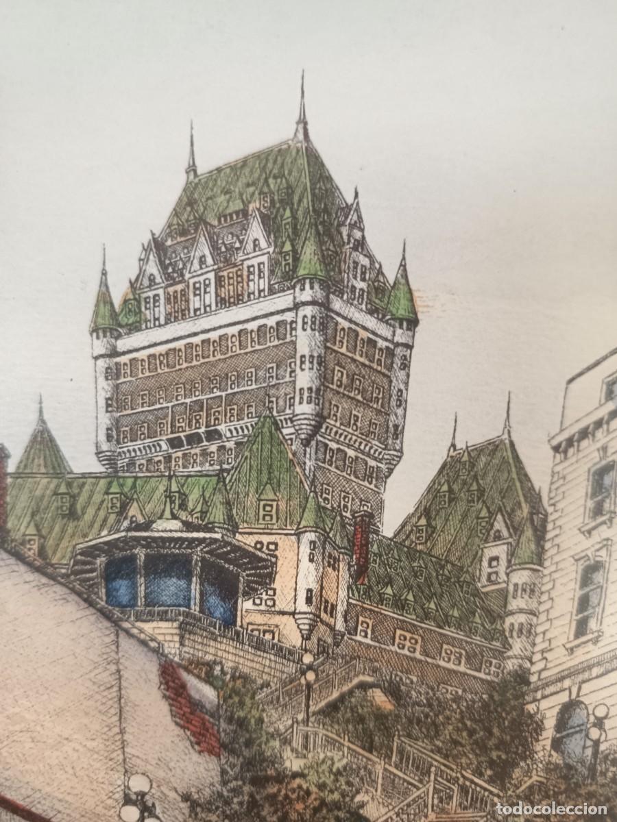 Vintage: Cuadro litograf&iacute;a Escalier Frontenac Qu&eacute;bec - Foto 13