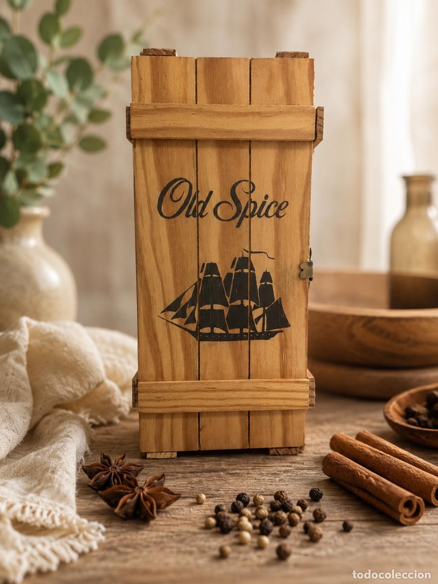 Vintage: Caja de Madera Old Spice | Expositor Original Vintage | Pieza de Colecci&oacute;n