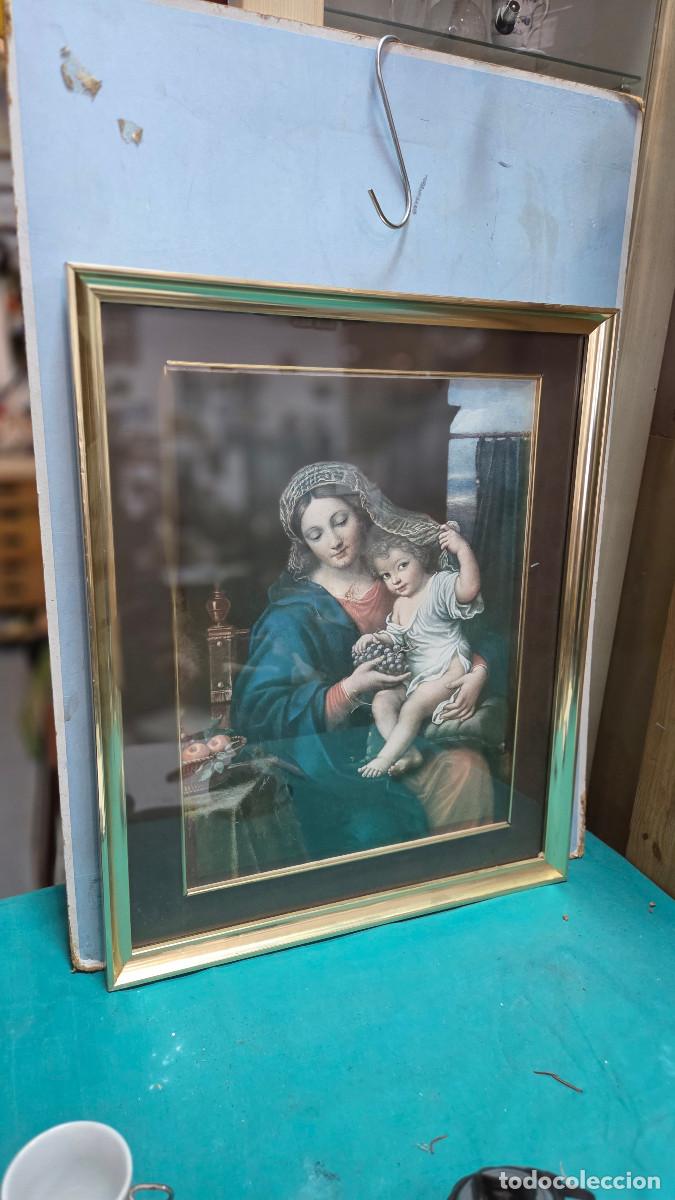 Vintage: cuadro con lamina de una virgen