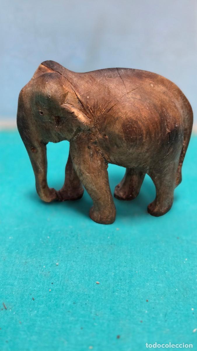 Vintage: figura de elefante de madera africana