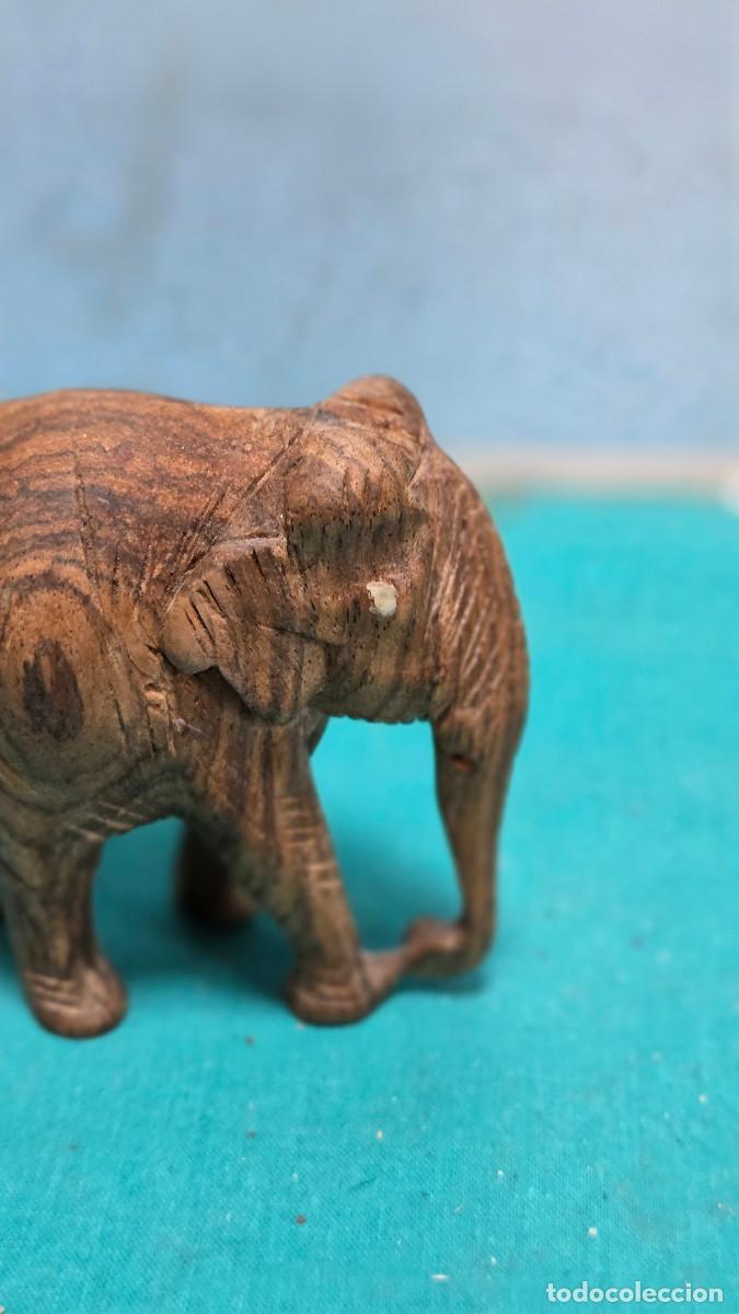 Vintage: figura de elefante de madera - Foto 2