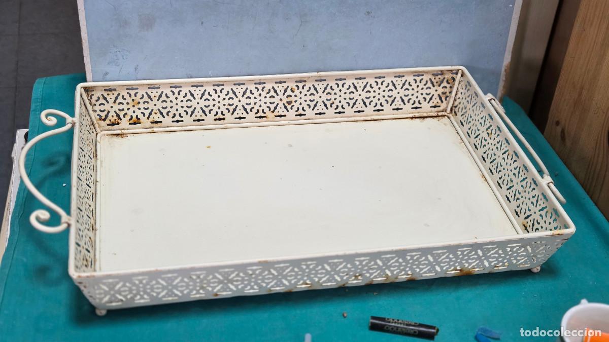 Vintage: bandeja de laton blanca - Foto 3