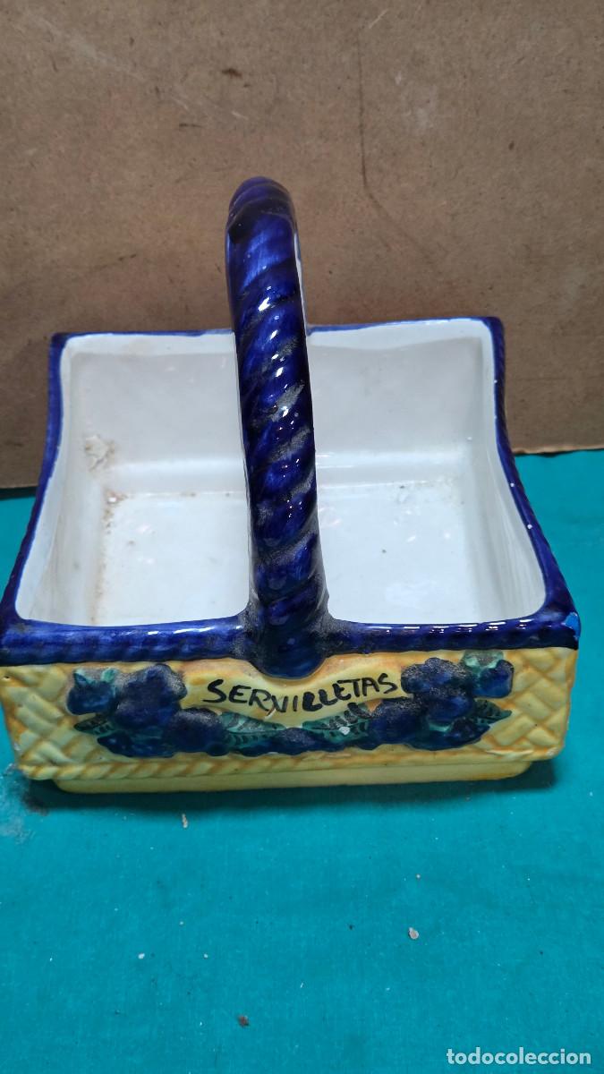 Vintage: servilletero de ceramica vintage