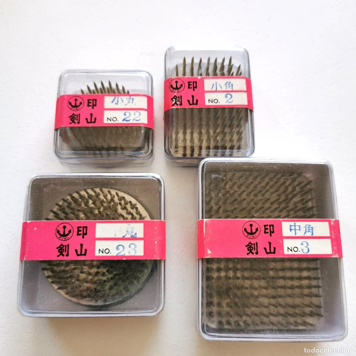 Vintage: LOTE 4 KENZAN JAPONESES IKEBANA CON CAJA &ndash; ERIZOS RANA PINCHOS FLORALES VINTAGE