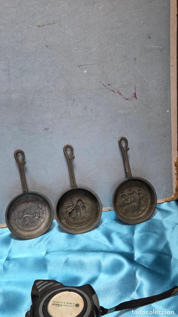 Vintage: 3 sartenes peque&ntilde;as decoracion rusticas