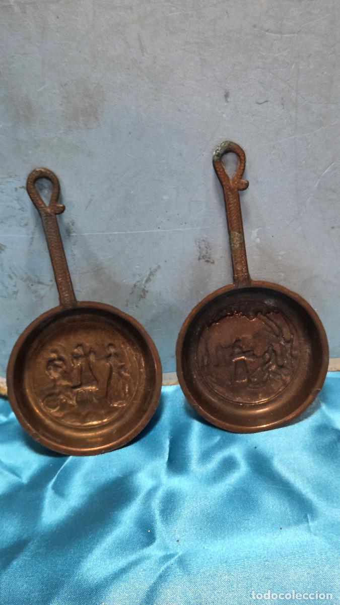 Vintage: 2 sartenes peque&ntilde;as decoracion rusticas