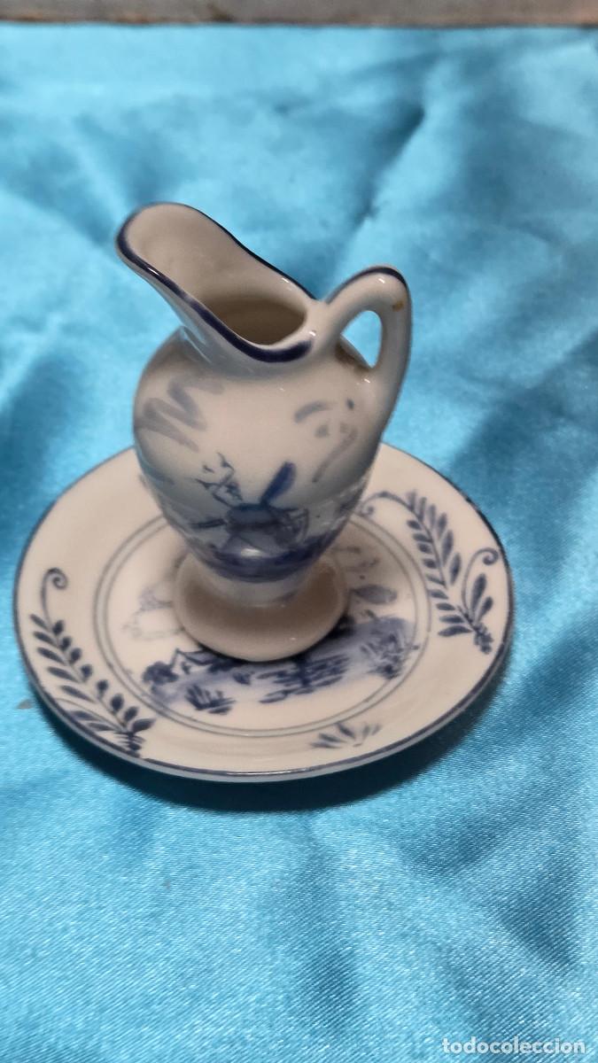 Vintage: mini plato y jarra ceramica