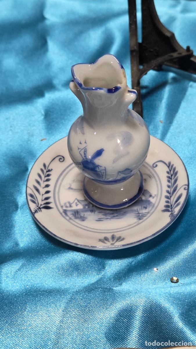 Vintage: mini jarra y plato de ceramica
