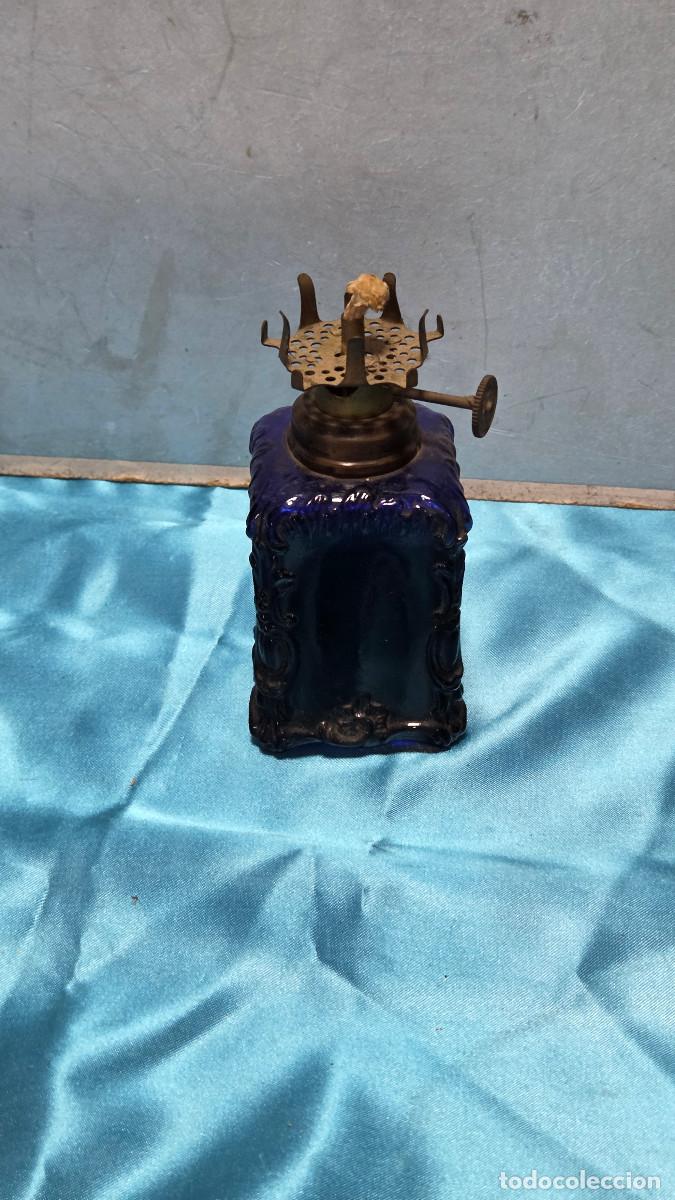 Vintage: candil de cristal azul