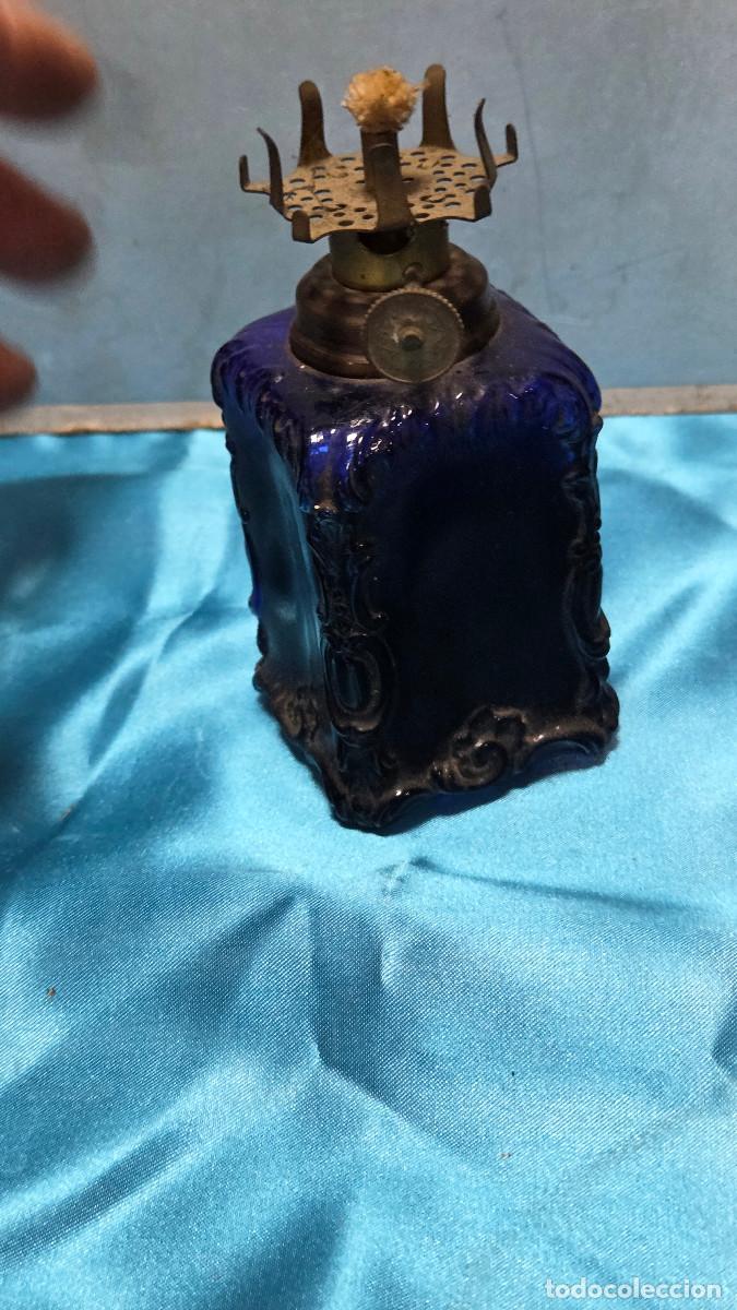 Vintage: candil de cristal azul - Foto 3