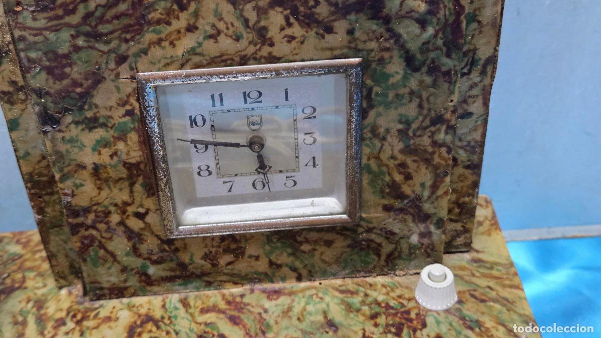 Vintage: lampara reloj de madera ardeco - Foto 3