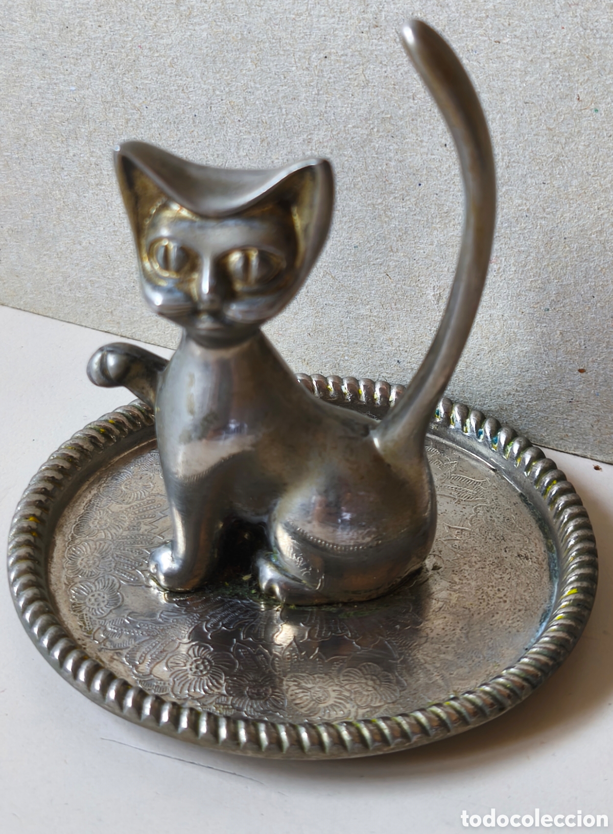 Vintage: SOPORTE PARA ANILLOS CON FORMA DE GATO - GUARDA ANILLOS