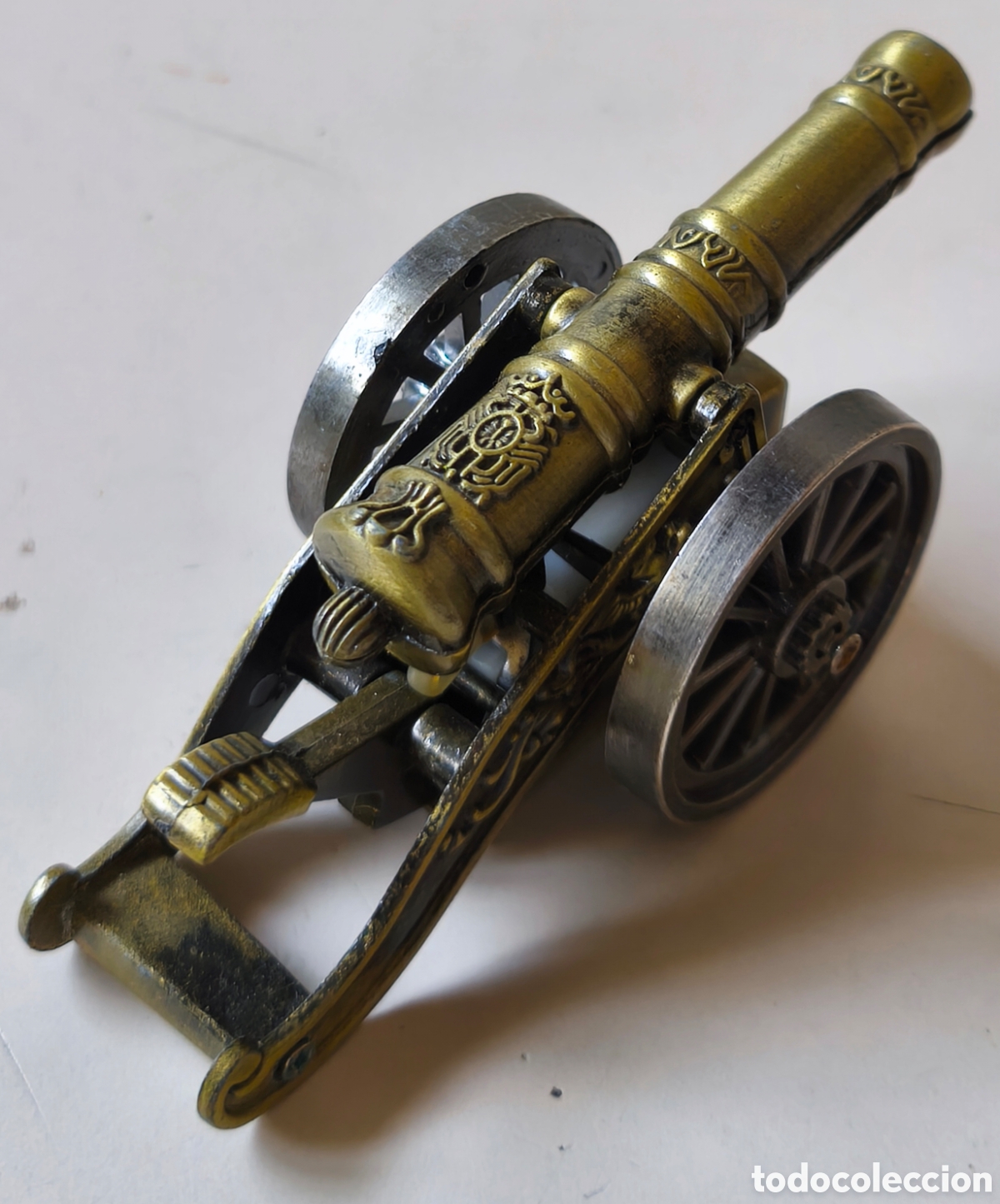 Vintage: ANTIGUO MECHERO FORMA CA&Ntilde;ON - Foto 5