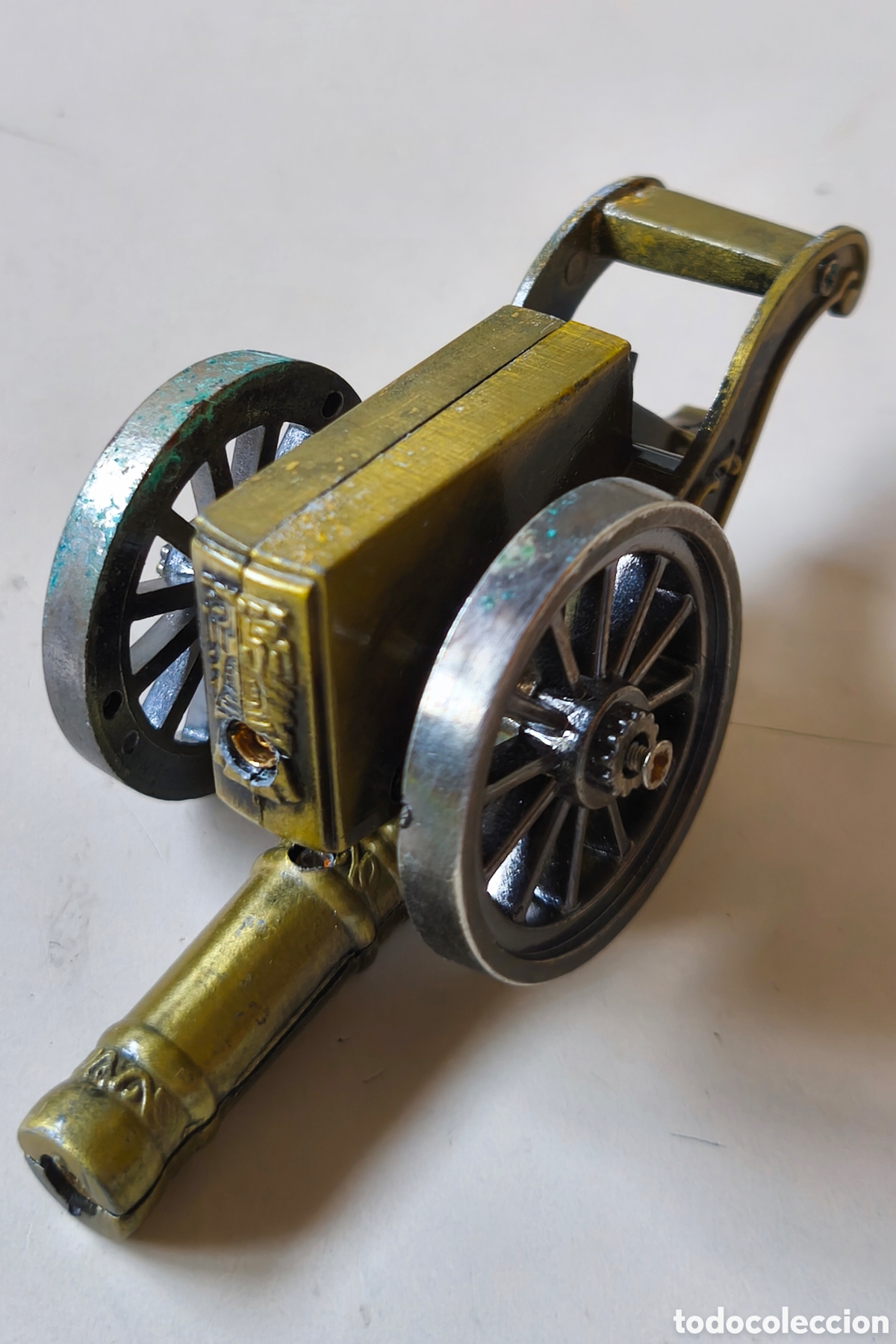 Vintage: ANTIGUO MECHERO FORMA CA&Ntilde;ON - Foto 6