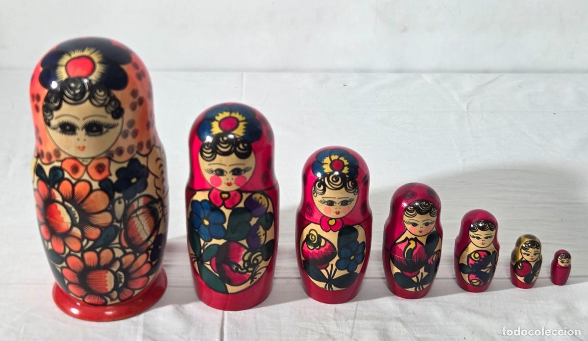 Vintage: Mu&ntilde;eca rusa Katiuska, 7 mu&ntilde;ecas
