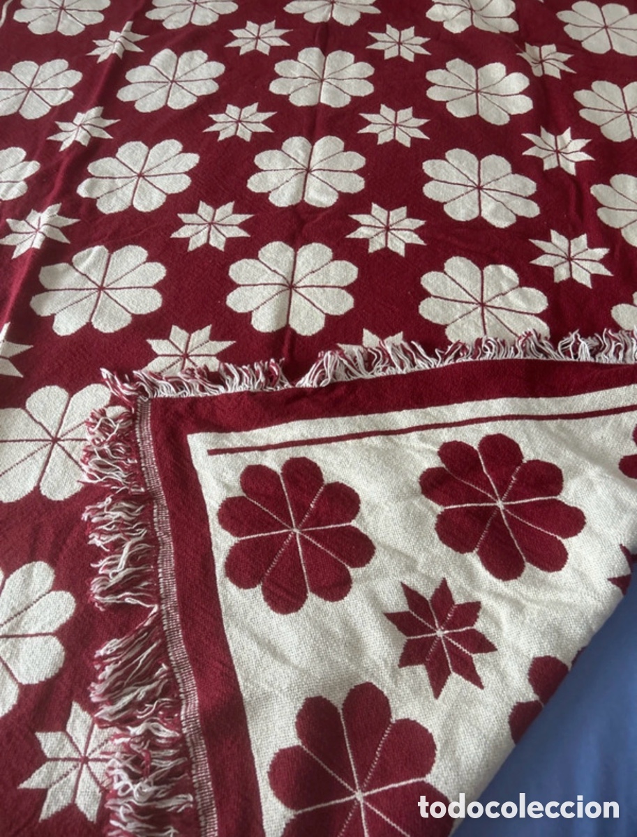 Vintage: Manta antigua reversible algod&oacute;n - Foto 4