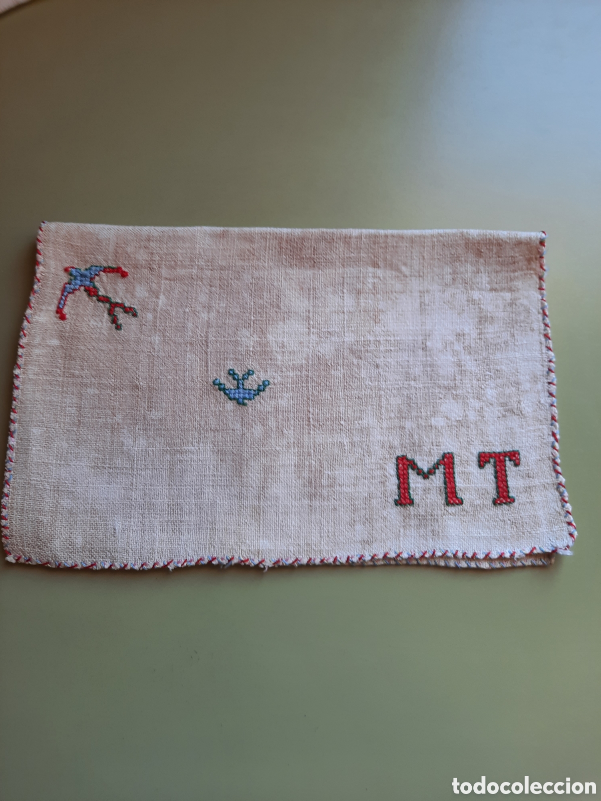 Vintage: Antigua bolsa de tela para peines