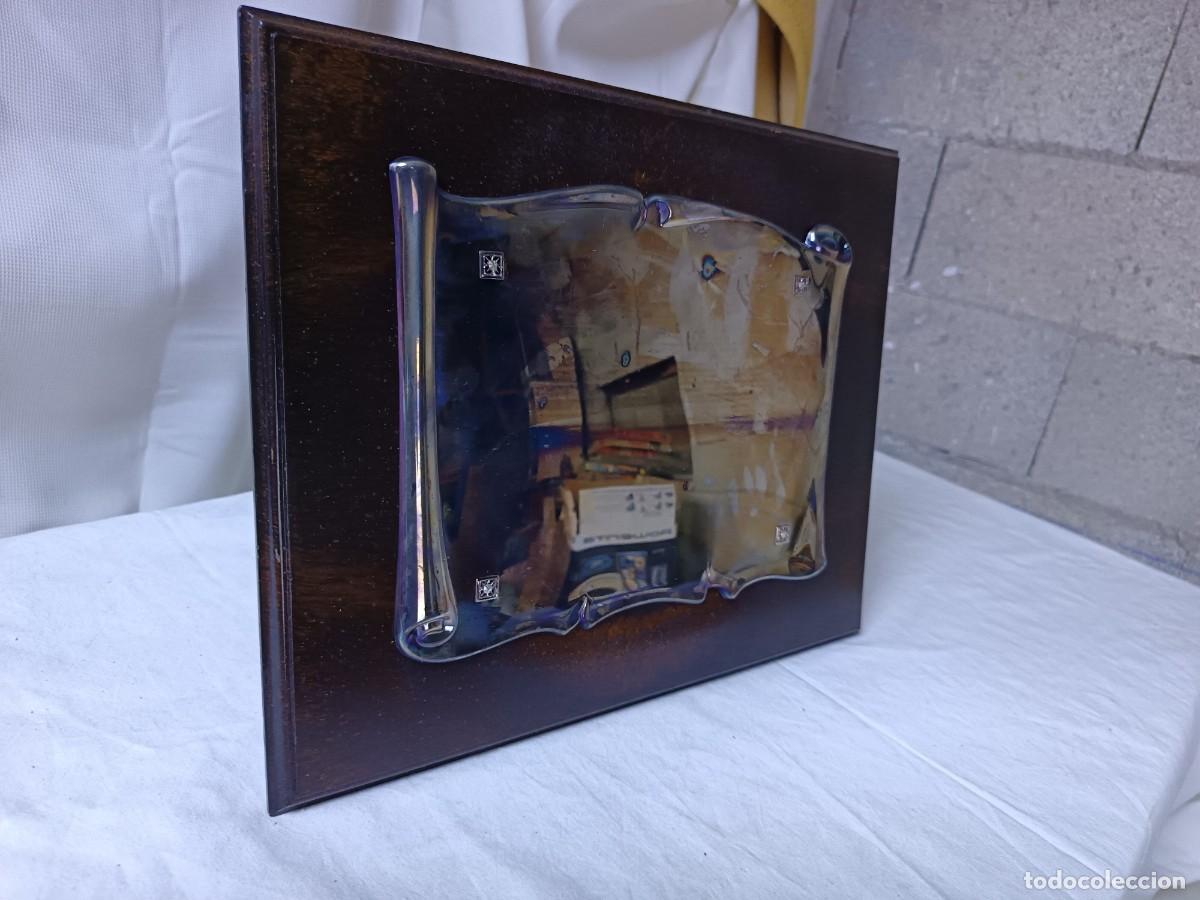 Vintage: Cuadro con Metopa, trofeo o similar, vac&iacute;o, sin grabar, Alpadur, madera y metal