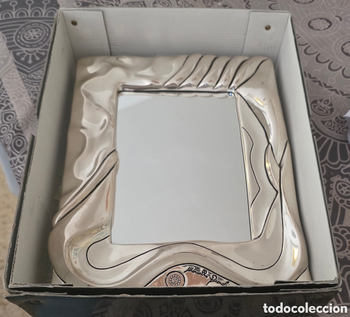 Vintage: Espejo de plata certificado